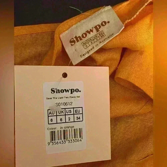 Showpo Zanrie Orange Linen Look Square Neck Crop Top - Women's Size 2 - Picture 5 of 5